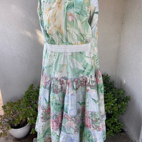 Vintage 90s fit full style cotton dress jungle floral Print sz 6 by d. Frank - Picture 8 of 10
